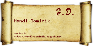 Handl Dominik névjegykártya
